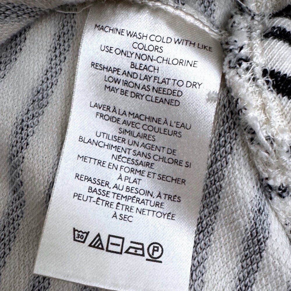 Pilcro Anthropologie Henley Striped Small Black Cream Pullover Casual Top - Picture 6 of 8